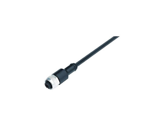 M12 4Pin 電纜連接器、直頭、母頭
